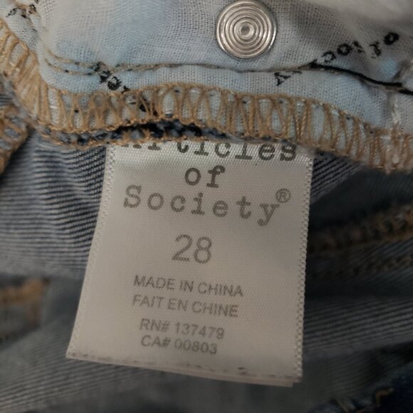 Articles of Society 28 Sarah Distressed Skinny Jeans Blue Balsam Denim - Picture 9 of 11